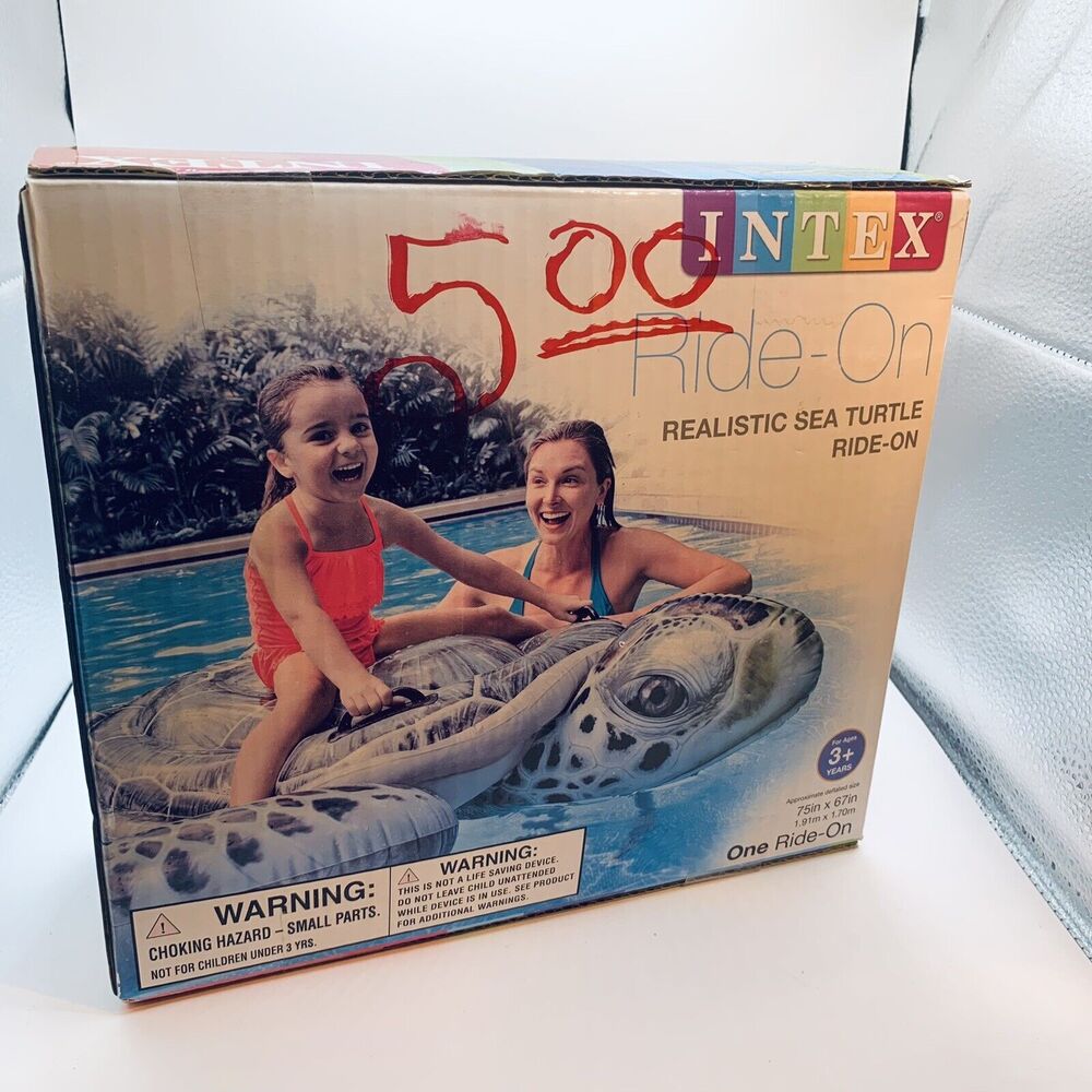Intex Ride on Realistic Sea Inflatable Floating Raft Turtle Ages 3+ - Picture 2 of 7